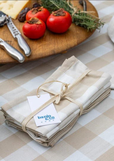 Natural Gingham Napkins