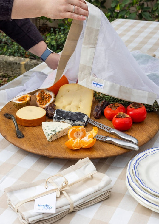 Natural Gingham Food Cover