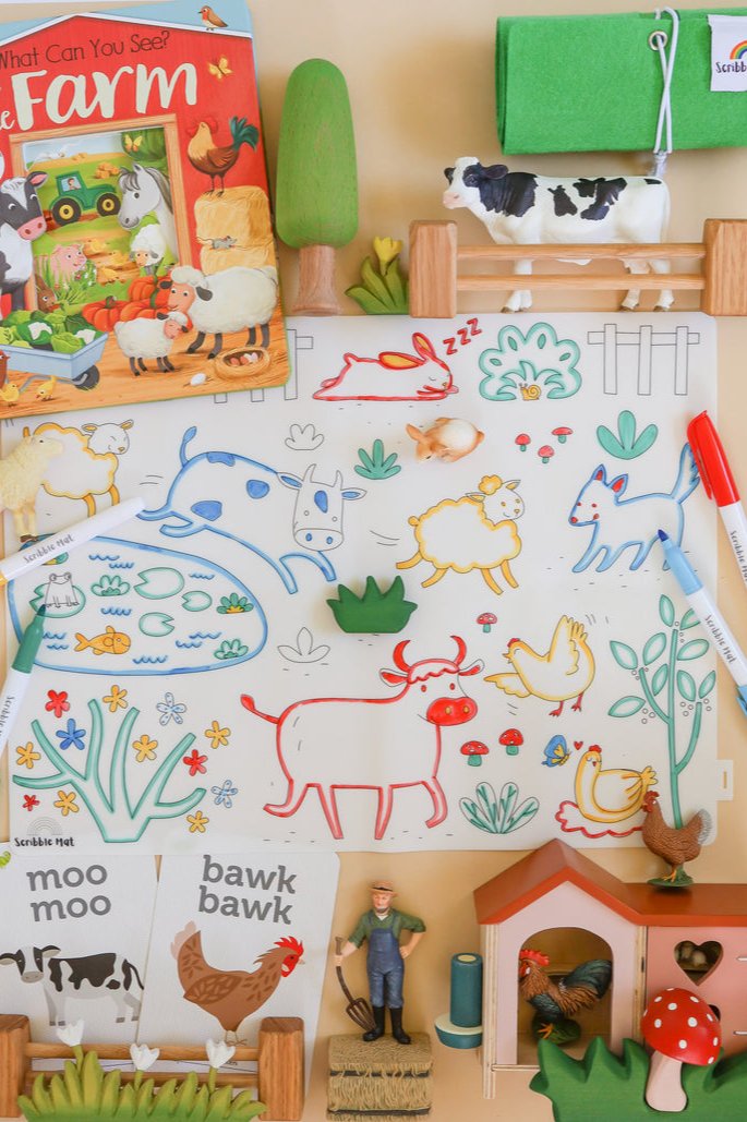 Reusable Scribble Mat - On The Farm