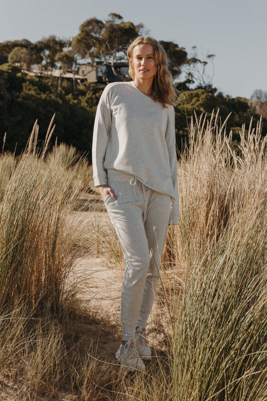 Heavenly Fleece Jogger - Silver Marle