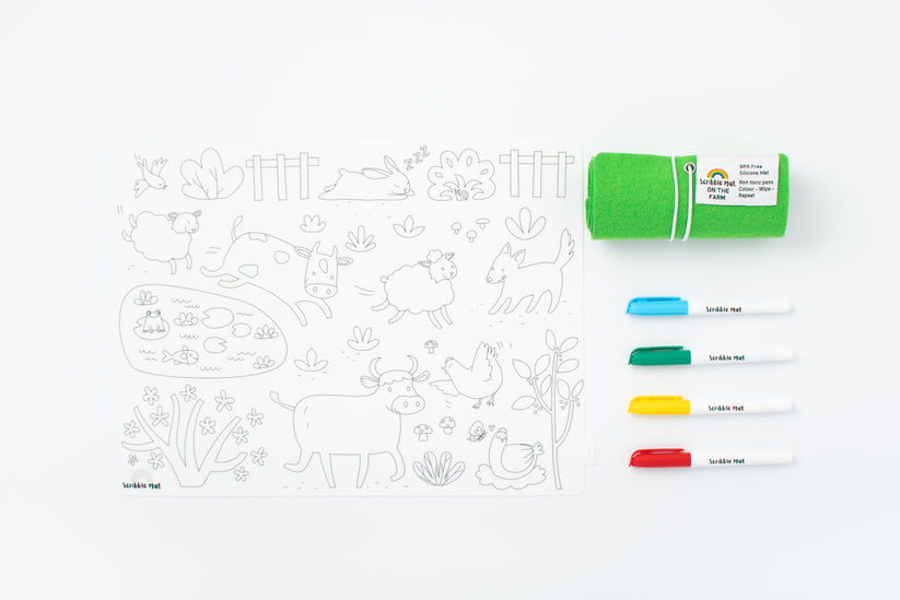 Reusable Scribble Mat - On The Farm