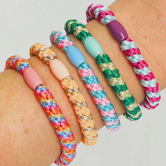 Candy Stripe Hair Bands Pack/5